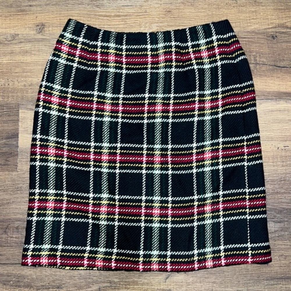 Talbots Petites Wool Plaid Skirt